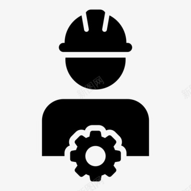 工人建筑齿轮图标图标
