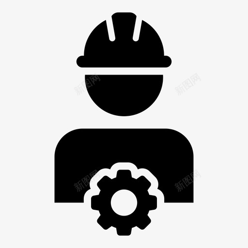 工人建筑齿轮图标svg_新图网 https://ixintu.com 个人 工人 建筑 建筑工人图标商业矢量样式25 技工 男 齿轮