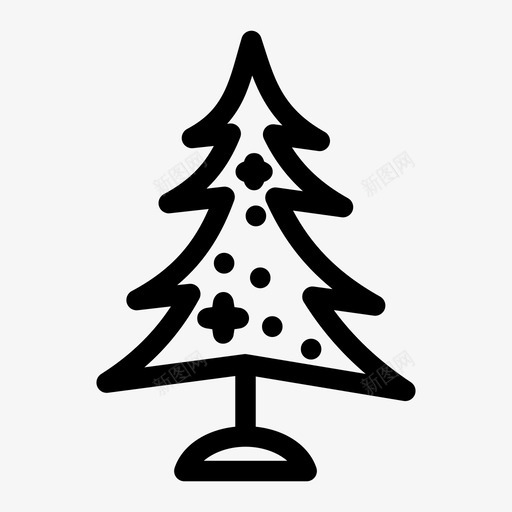 圣诞树礼物松树图标svg_新图网 https://ixintu.com 圣诞树 松树 礼物
