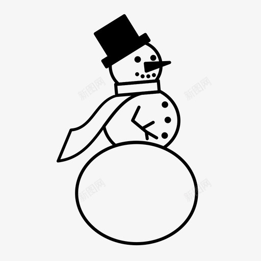 雪人圣诞节节日图标svg_新图网 https://ixintu.com 冬天 圣诞节 节日 雪人