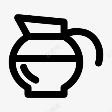 咖啡壶咖啡因热咖啡图标图标