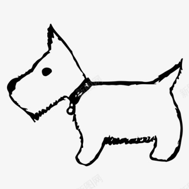 狗动物手绘图标图标