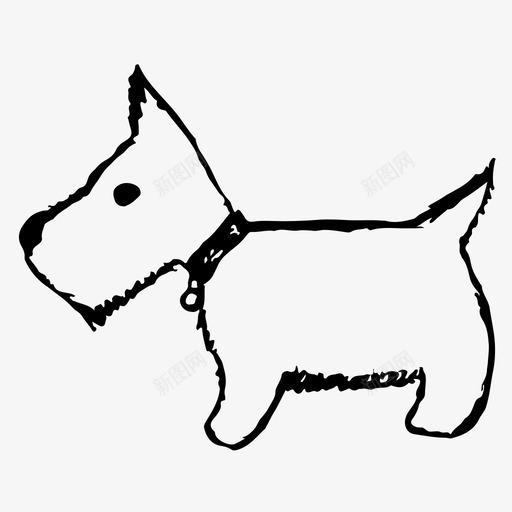 狗动物手绘图标svg_新图网 https://ixintu.com 动物 宠物 手绘 狗 素描图标