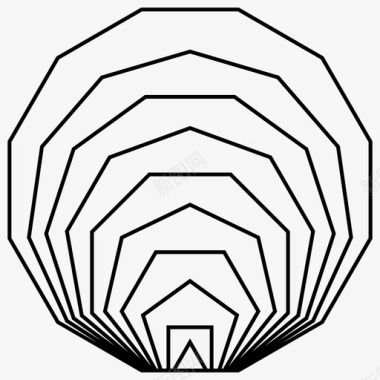 多边形斐波那契几何图标图标