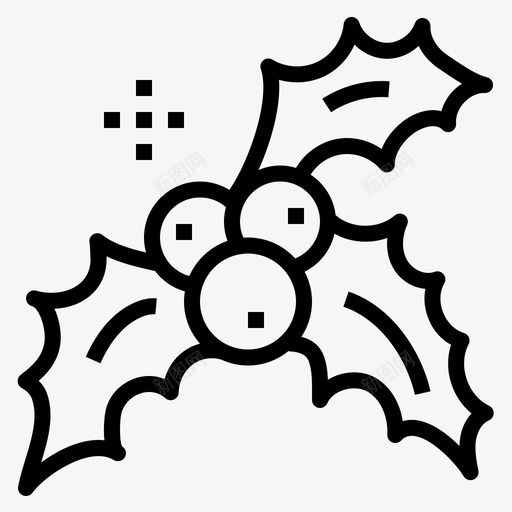冬青圣诞节装饰图标svg_新图网 https://ixintu.com 冬青 圣诞节 植物 装饰
