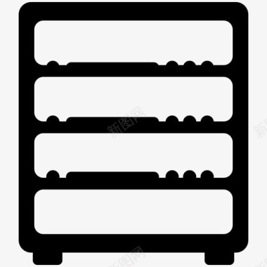 服务器文件柜网络托管字形概念图标图标