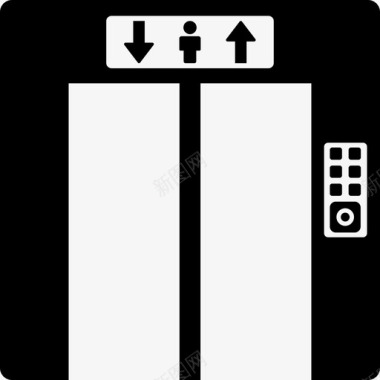 电梯电梯门房地产符号概念图标图标