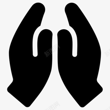 祈祷双手基督徒图标图标