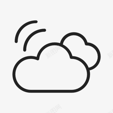 风和云多云天气图标图标