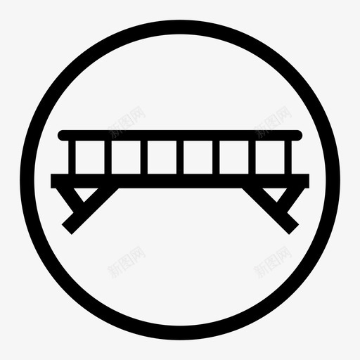 桥梁交叉口标志图标svg_新图网 https://ixintu.com 交叉口 标志 栈桥 桥梁