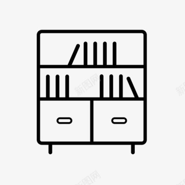 书架书橱柜图标图标