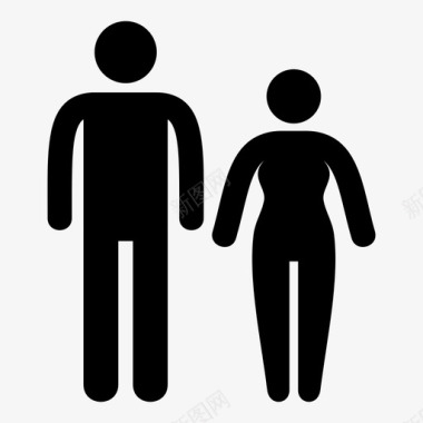男人和女人亚当和夏娃身体图标图标
