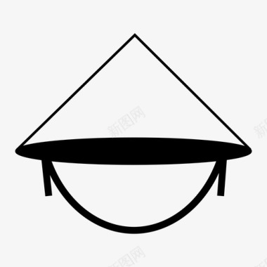 锥形帽子衣服越南图标图标