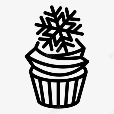 纸杯蛋糕圣诞节甜点图标图标