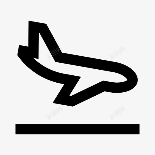 着陆飞机飞机机场图标svg_新图网 https://ixintu.com 到达 旅行2 机场 着陆飞机 线路 飞机