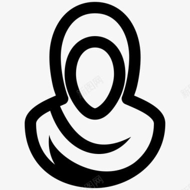 头巾封面女性图标图标
