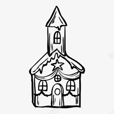 教堂建筑物小屋图标图标