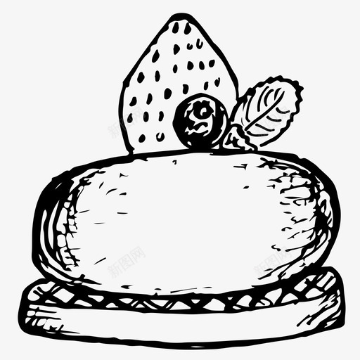 蛋糕烘焙食品手绘图标svg_新图网 https://ixintu.com 手绘 烘焙食品 素描 蛋糕
