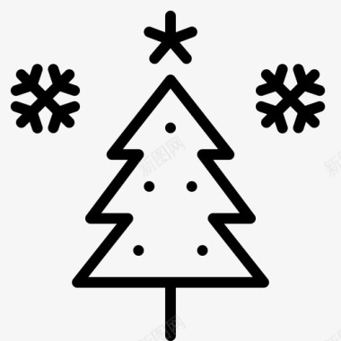 圣诞树装饰雪图标图标