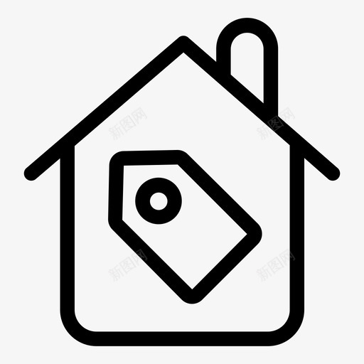 房屋购买财产图标svg_新图网 https://ixintu.com 出售 房屋 标记 财产 购买
