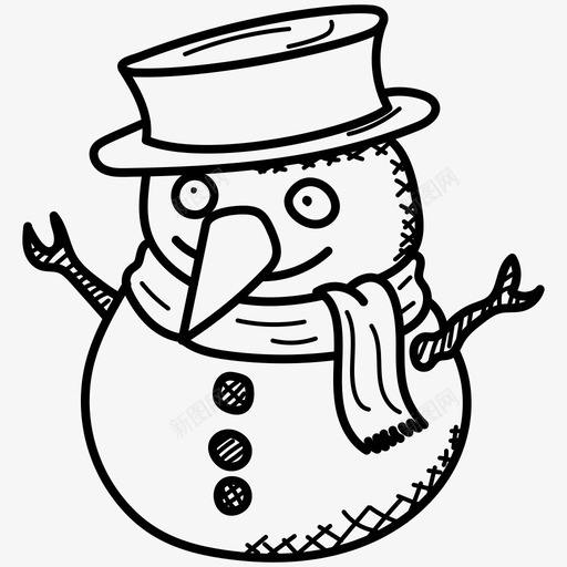 雪人雪雕90个圣诞涂鸦图标svg_新图网 https://ixintu.com 90个圣诞涂鸦图标 雪人 雪雕