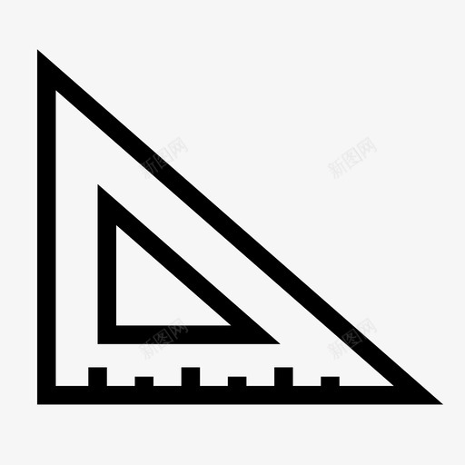 三角尺几何测量图标svg_新图网 https://ixintu.com 三角尺 几何 建筑 测量 训练