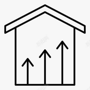 图表增长房屋图标图标