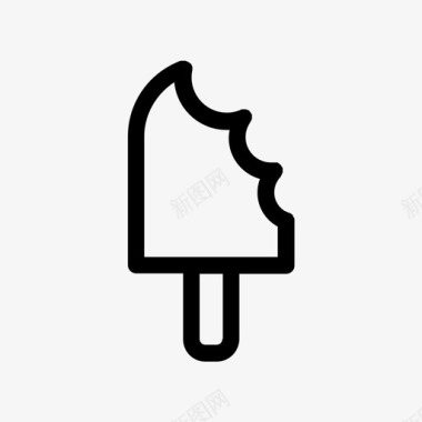 冰棒咬冰淇淋图标图标