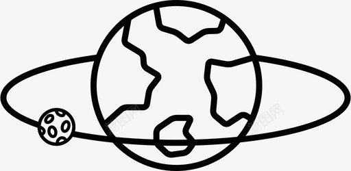 月球轨道地球世界图标svg_新图网 https://ixintu.com 世界 地球 外太空 月球轨道