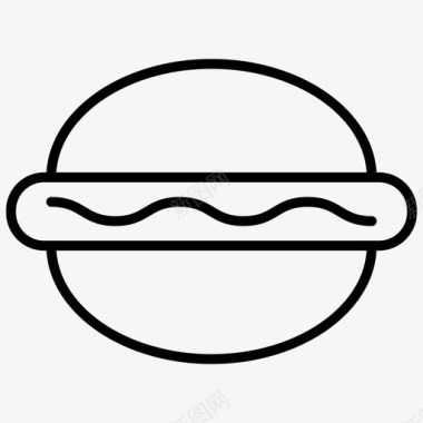 香肠汉堡汉堡食物稀薄图标图标