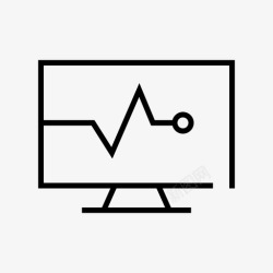 电脑体检脉搏监护仪电脑医疗保健图标高清图片