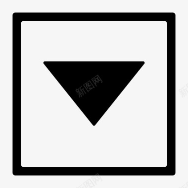 方形三角形向下插入符号图标图标