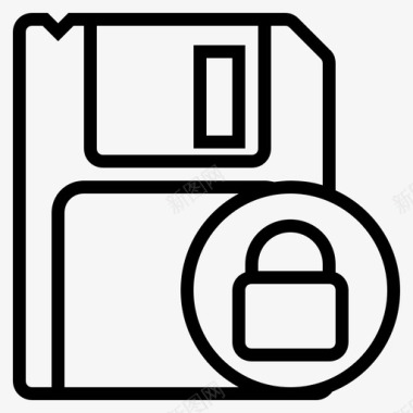 安全磁盘锁定磁盘机密文档图标图标