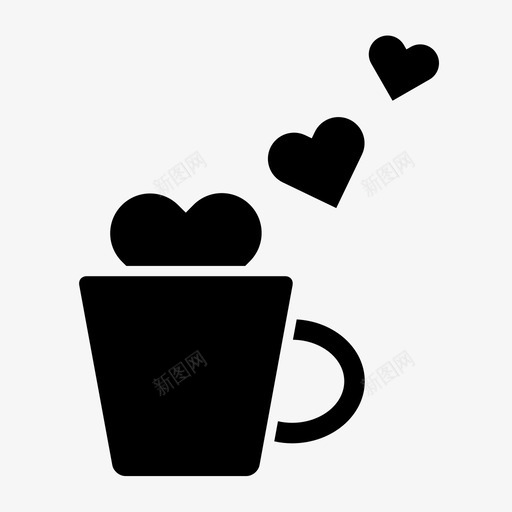 咖啡爱心杯子图标svg_新图网 https://ixintu.com 咖啡爱 心 情人节 杯子 茶