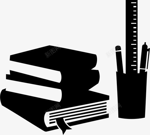 书籍和文具铅笔杯图标svg_新图网 https://ixintu.com 书籍和文具 铅笔杯
