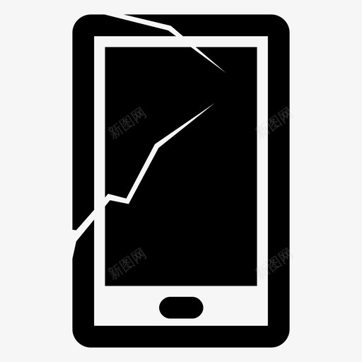 智能手机屏幕破裂设备图标svg_新图网 https://ixintu.com 屏幕破裂 手机 智能手机 设备