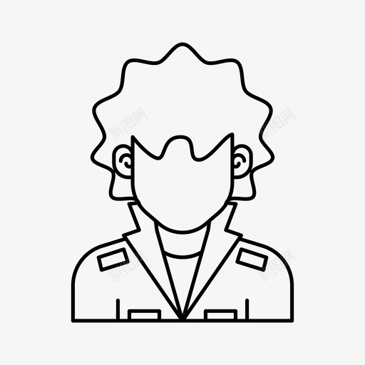 卷发男化身用户图标svg_新图网 https://ixintu.com 化身 卷发男 用户