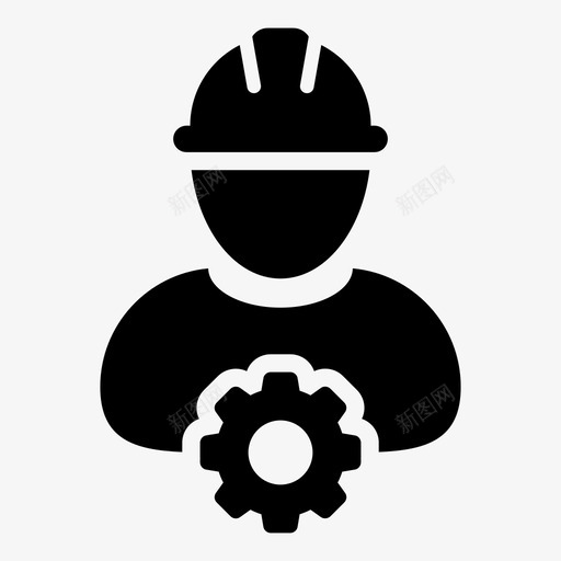 workercogconstruction图标svg_新图网 https://ixintu.com cog construction constructionworkericons业务向量样式26 gear man person worker