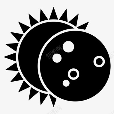 日食天文学月亮图标图标