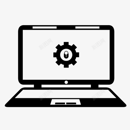 笔记本电脑设备锁图标svg_新图网 https://ixintu.com 安全 技术 笔记本电脑 警告 设备 锁