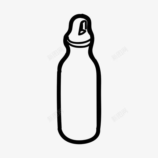 饮用瓶烧瓶手绘图标svg_新图网 https://ixintu.com 可持续 户外 户外旅行 手绘 水 烧瓶 饮用瓶