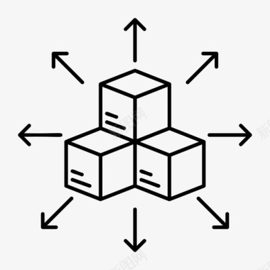 盒子立方体包图标图标