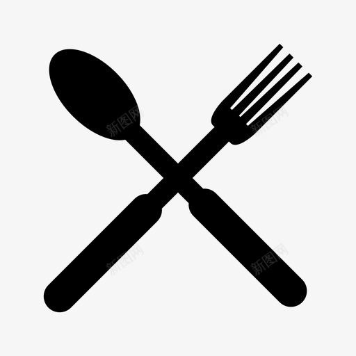厨房餐具设备食物图标svg_新图网 https://ixintu.com 勺子 厨房餐具 叉子 设备 金属 食物