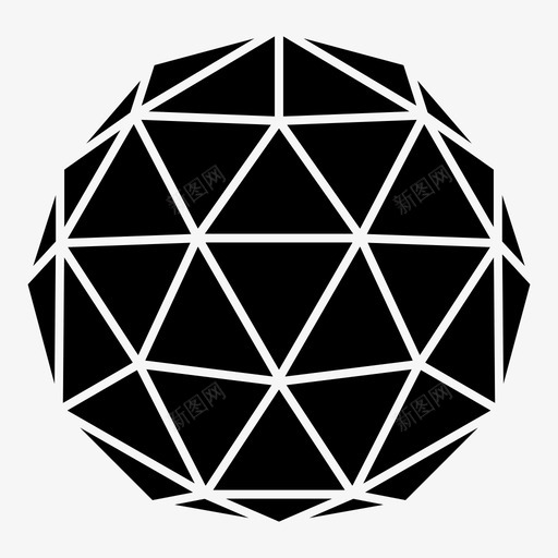 多面体三维几何形状图标svg_新图网 https://ixintu.com 三维 三角形 几何形状 多面体 数学数学 立体几何