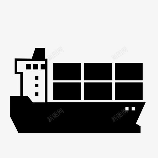 集装箱船大船海运图标svg_新图网 https://ixintu.com 大船 海运 轮船运输 运输 集装箱船
