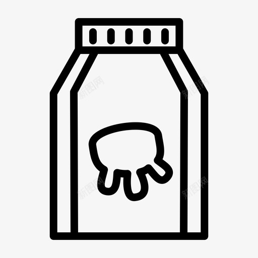 牛奶饮料新鲜图标svg_新图网 https://ixintu.com 咖啡线性图标集 新鲜 牛奶 配料 饮料