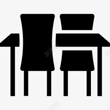 餐桌椅子和桌子家具图标图标