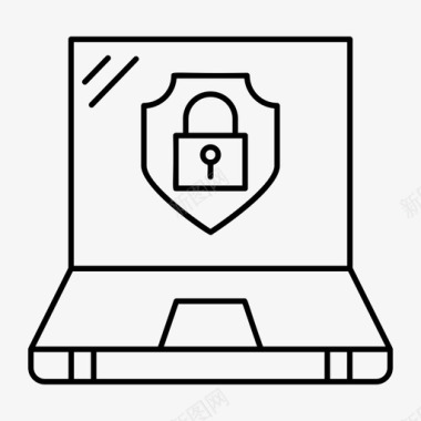 笔记本电脑锁安全图标图标