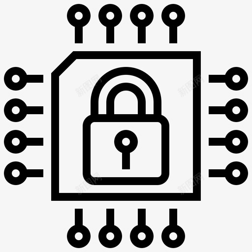 数据安全集成电路互联网图标svg_新图网 https://ixintu.com 互联网 互联网安全 保护 安全 数据安全 集成电路
