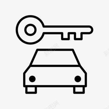 车车锁钥匙图标图标